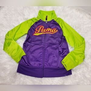 Puma Kids Vibrant Purple and Lime Jacket